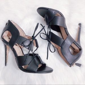 H&M Genuine Leather Lace Up Sandals — NEW